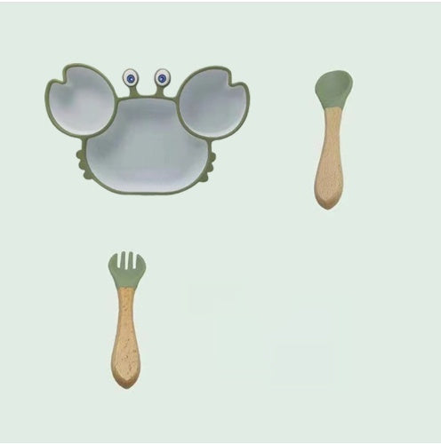 Silicone Non Slip Baby Feeding Bowl Plate Set