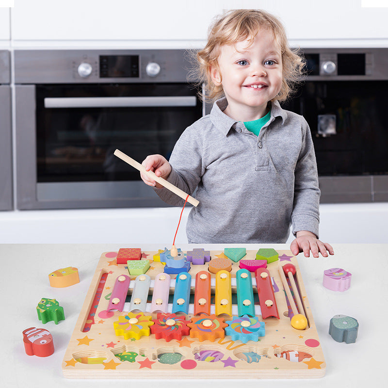 DIY Wooden Baby Busy Board Fruit Educational Toy
