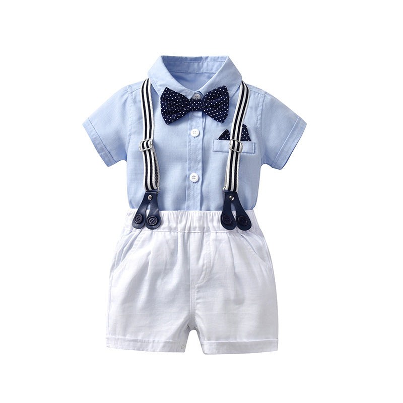 Baby Boy Gentleman Romper Shorts Short Sleeve Outfit