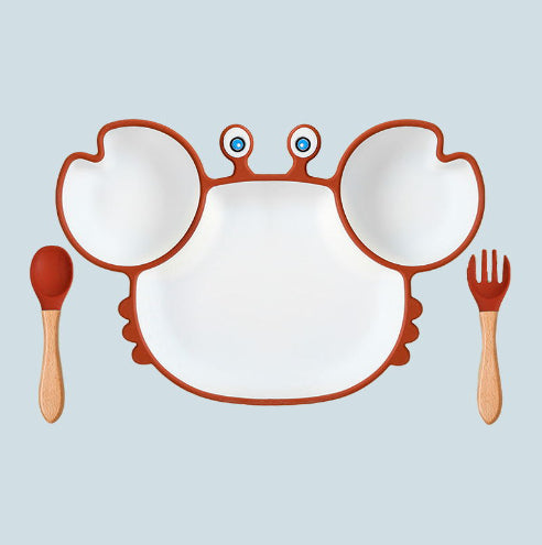 Silicone Non Slip Baby Feeding Bowl Plate Set