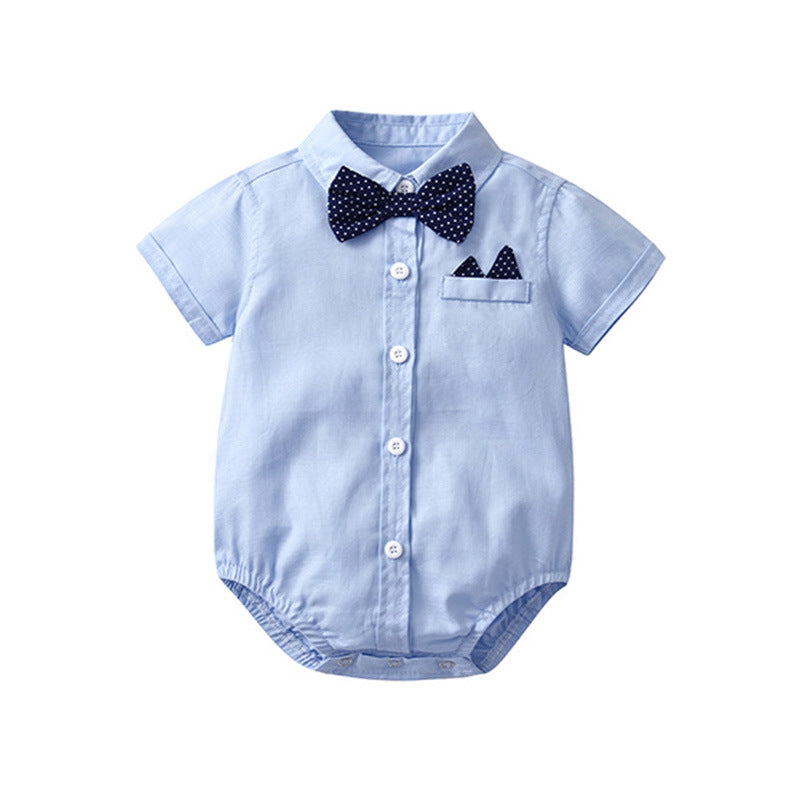Baby Boy Gentleman Romper Shorts Short Sleeve Outfit
