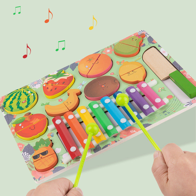 DIY Wooden Baby Busy Board Fruit Educational Toy