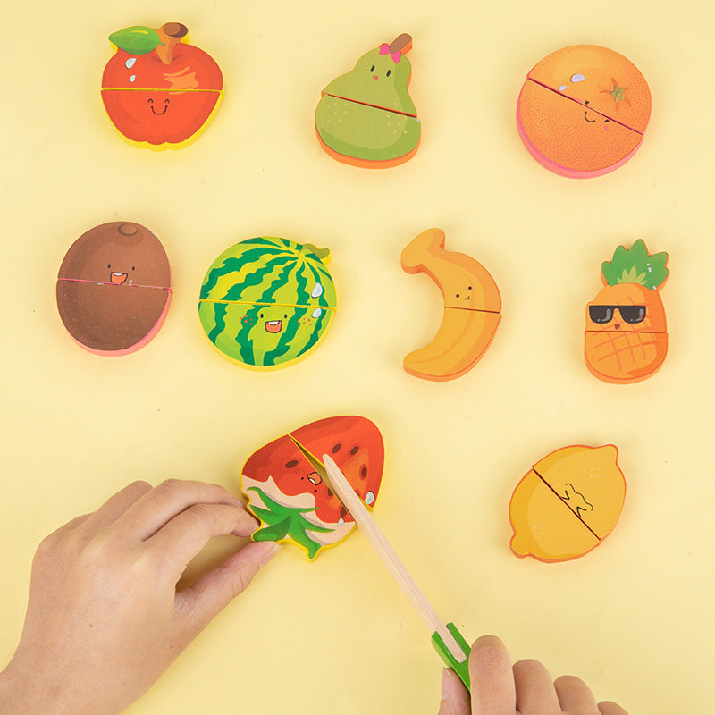 DIY Wooden Baby Busy Board Fruit Educational Toy