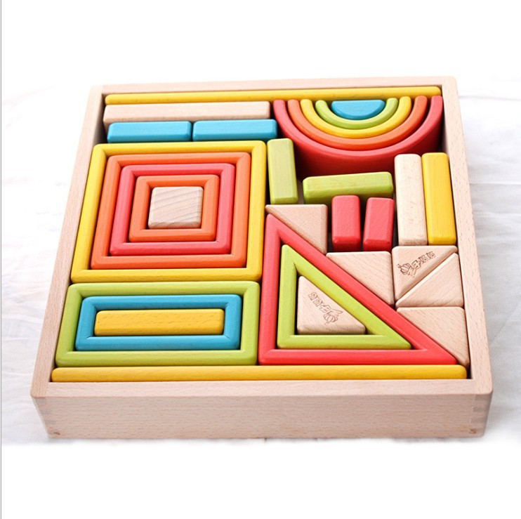 Rainbow Building Blocks Baby Educational Creative Toy