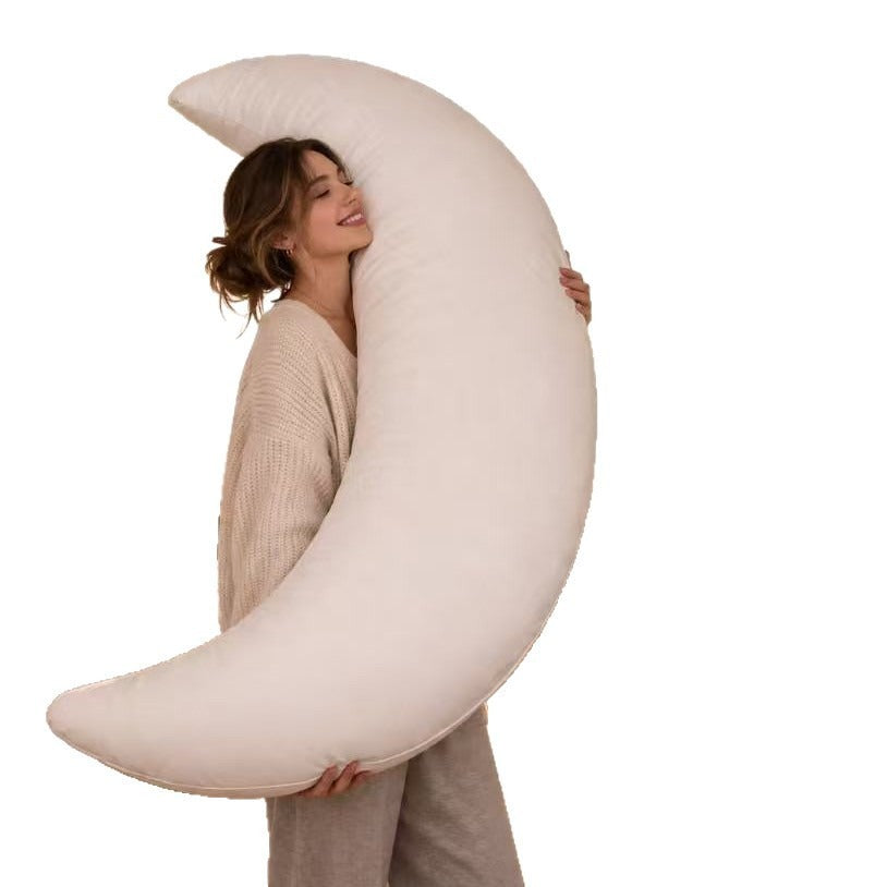 Skin-friendly Fabric Big Moon-shaped Maternity Pillow