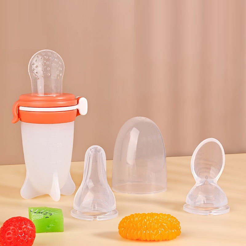 Silicone Baby Squeeze Feeding Bottle Bowl Solid Food Tool