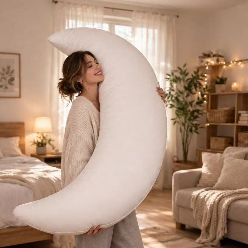 Skin-friendly Fabric Big Moon-shaped Maternity Pillow