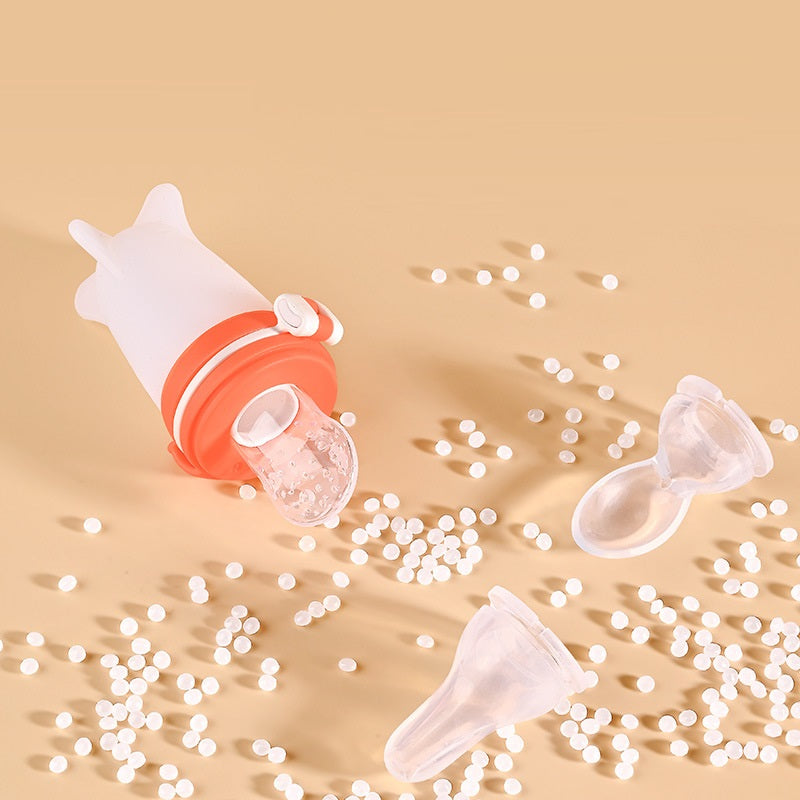 Silicone Baby Squeeze Feeding Bottle Bowl Solid Food Tool