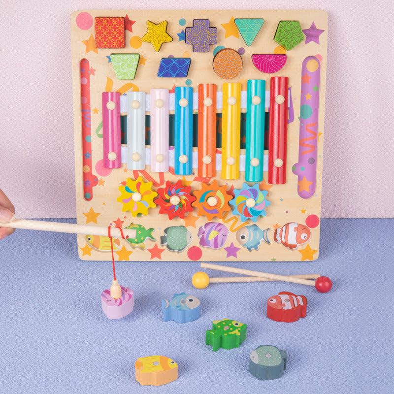 DIY Wooden Baby Busy Board Fruit Educational Toy