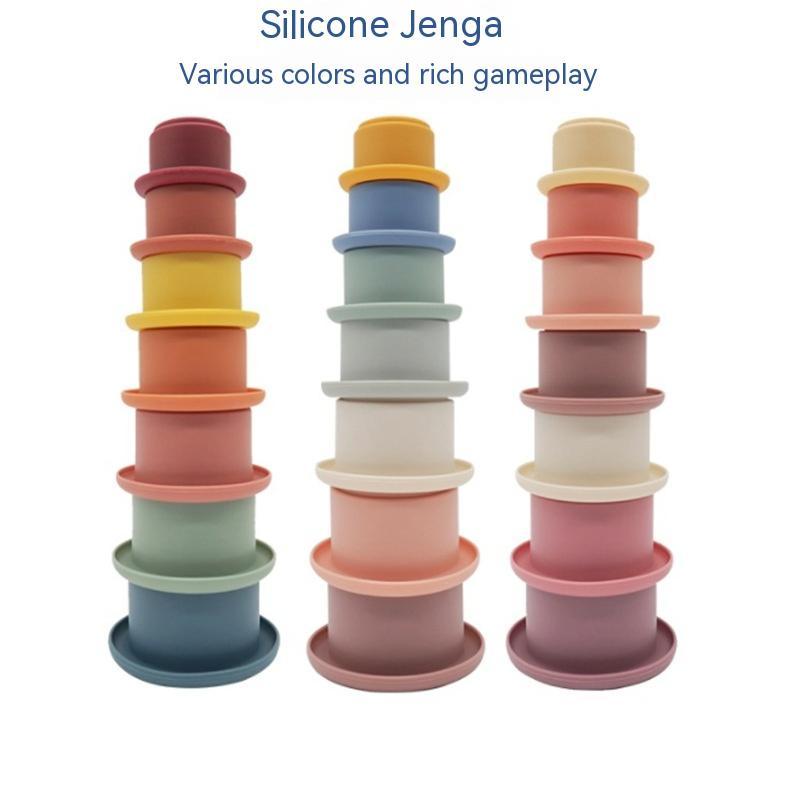 Silicone Baby Stacking Cups Educational Infant Toy