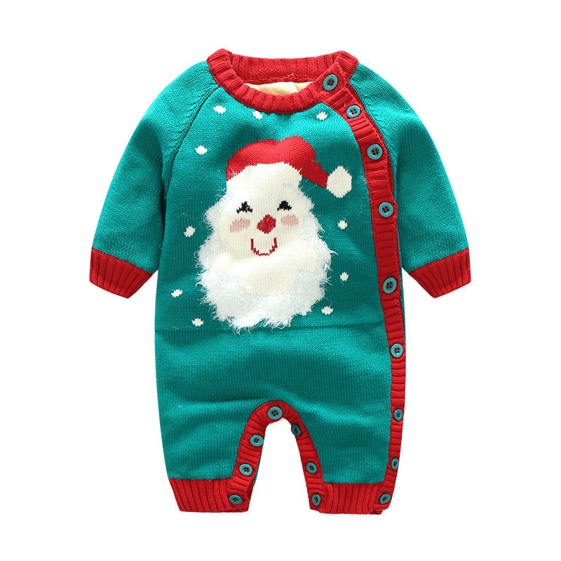 Thick Newborn Baby Crawling Clothes With Safety Harness