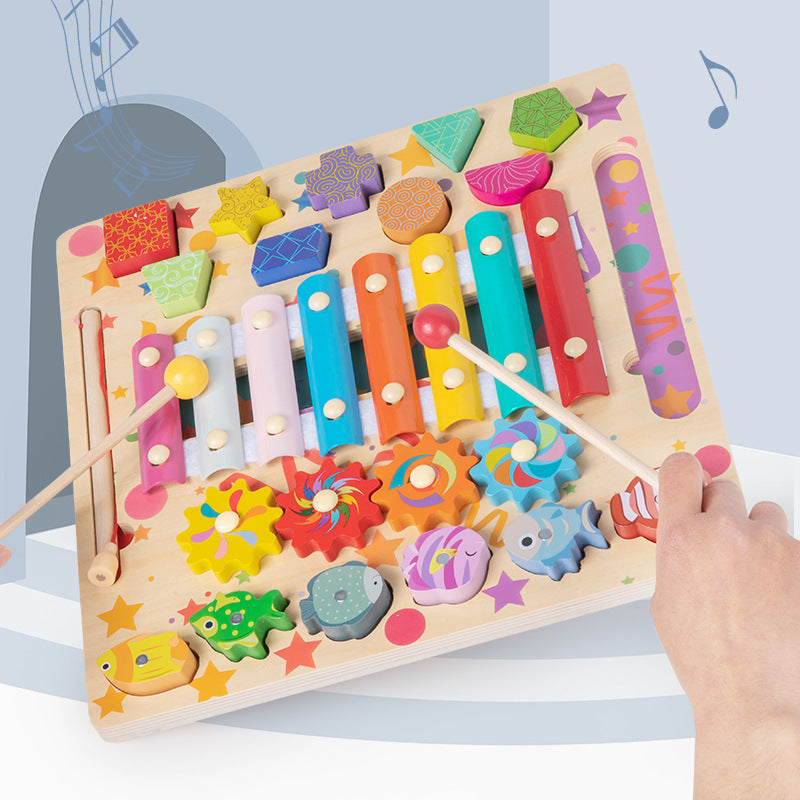DIY Wooden Baby Busy Board Fruit Educational Toy