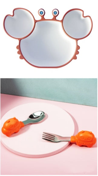 Silicone Non Slip Baby Feeding Bowl Plate Set