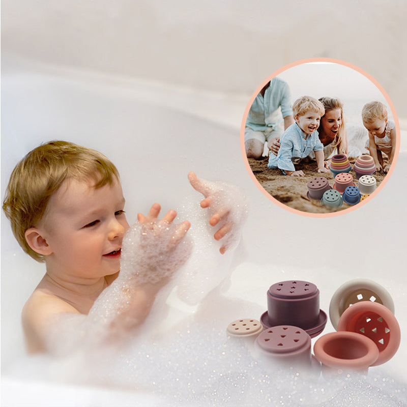 Silicone Baby Stacking Cups Educational Infant Toy